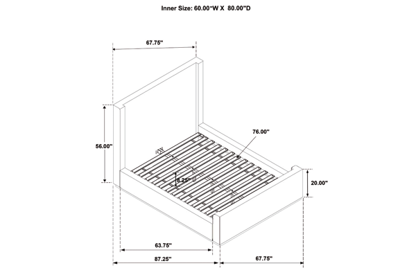 Nala Upholstered Queen Sleigh Bed Cream 302046Q