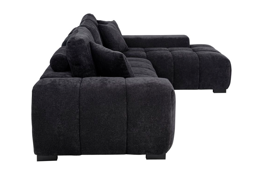 Octavia Upholstered Sectional Chaise Sofa Black 511061 - Venini Furniture 