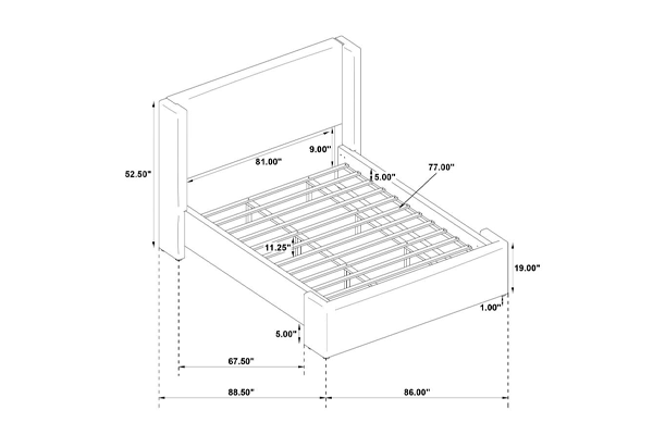 Alamosa Boucle Upholstered Eastern King Platform Bed White 310078KE - Venini Furniture 