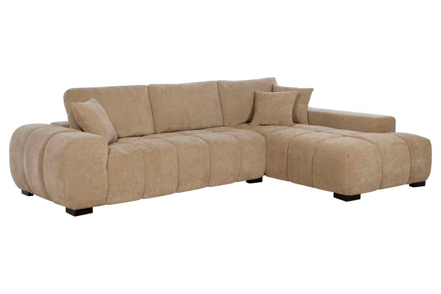 Octavia Upholstered Sectional Chaise Sofa Camel 509961 - Venini Furniture 