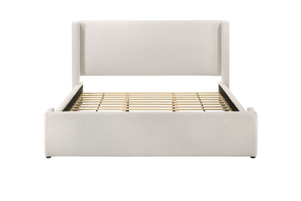 Alamosa Boucle Upholstered Eastern King Platform Bed White 310078KE - Venini Furniture 