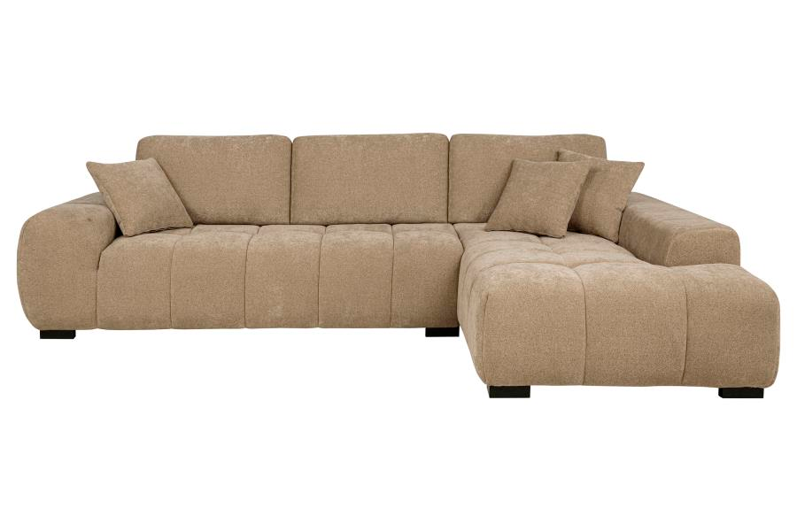 Octavia Upholstered Sectional Chaise Sofa Camel 509961 - Venini Furniture 