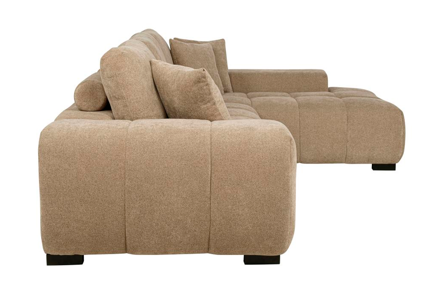 Octavia Upholstered Sectional Chaise Sofa Camel 509961 - Venini Furniture 