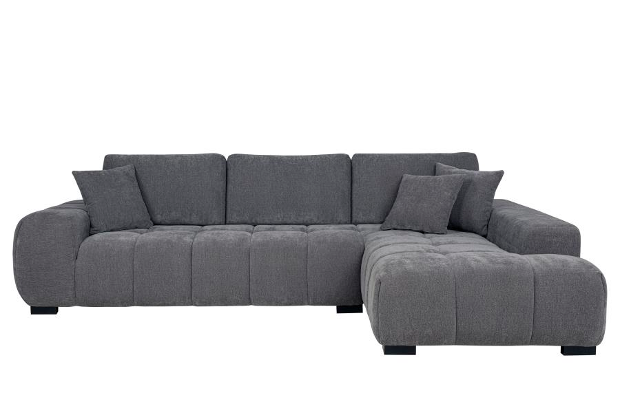 Octavia Upholstered Sectional Chaise Sofa Charcoal Grey 509965 - Venini Furniture 
