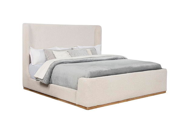 Nala Upholstered Eastern King Sleigh Bed Cream 302046KE