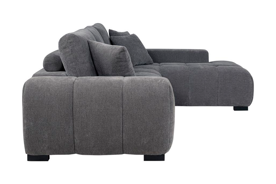 Octavia Upholstered Sectional Chaise Sofa Charcoal Grey 509965 - Venini Furniture 