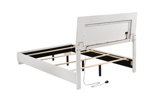 Felicity Wood Full LED Panel Bed White High Gloss 203500F