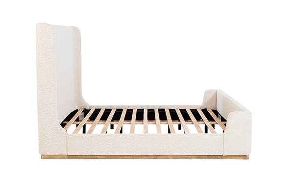 Nala Upholstered Eastern King Sleigh Bed Cream 302046KE