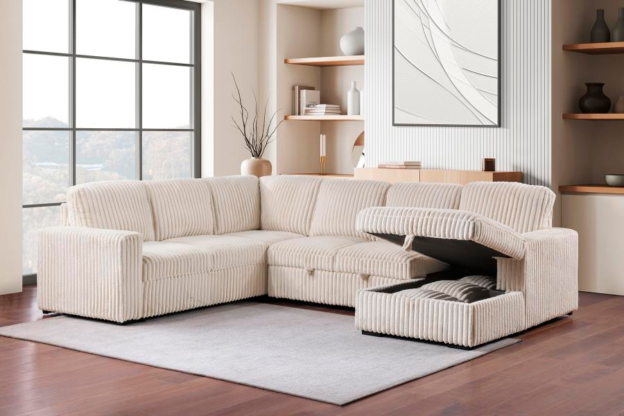 Devonshire Sleeper Sectional Sofa Camel 501205 - Venini Furniture 