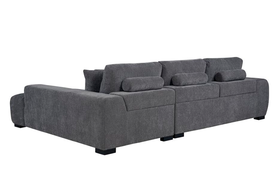 Octavia Upholstered Sectional Chaise Sofa Charcoal Grey 509965 - Venini Furniture 