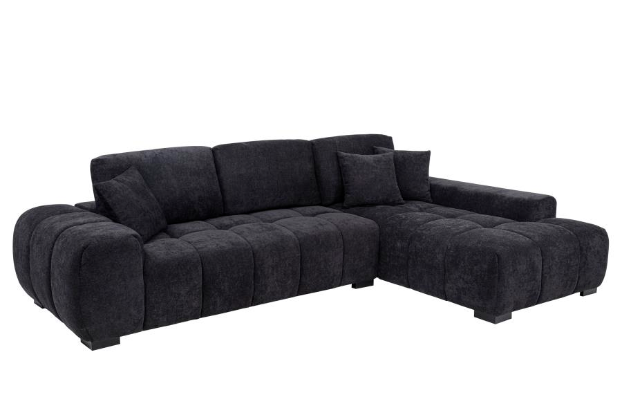 Octavia Upholstered Sectional Chaise Sofa Black 511061 - Venini Furniture 