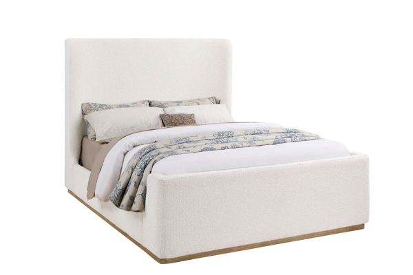 Nala Upholstered Queen Sleigh Bed Cream 302046Q
