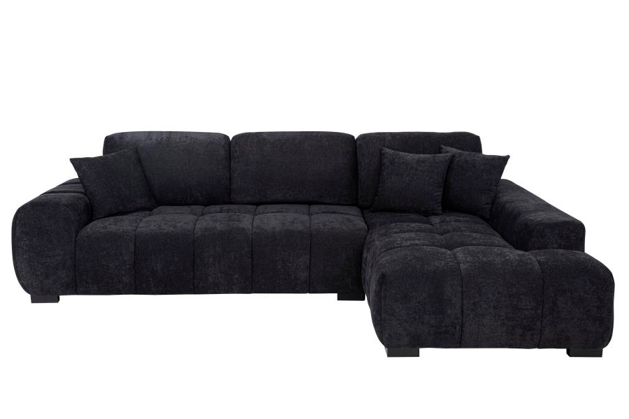 Octavia Upholstered Sectional Chaise Sofa Black 511061 - Venini Furniture 