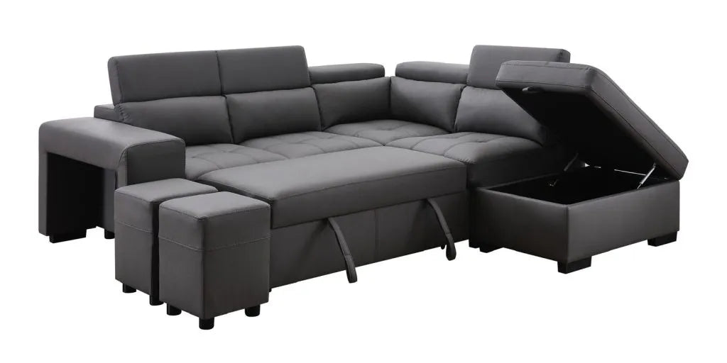 POSITANO Sectional in Dark or Light Grey and Left or Right - Venini Furniture 