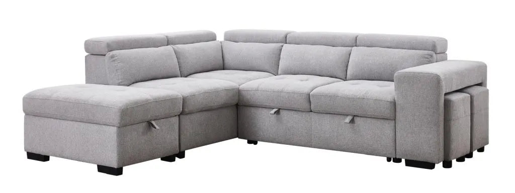 POSITANO Sectional in Dark or Light Grey and Left or Right - Venini Furniture 