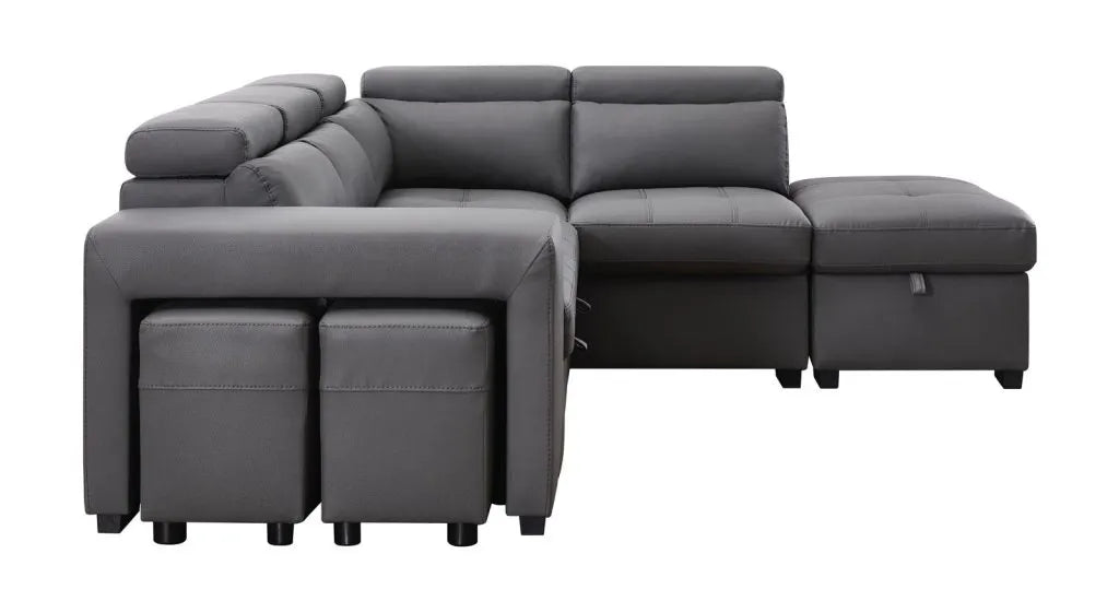POSITANO Sectional in Dark or Light Grey and Left or Right - Venini Furniture 