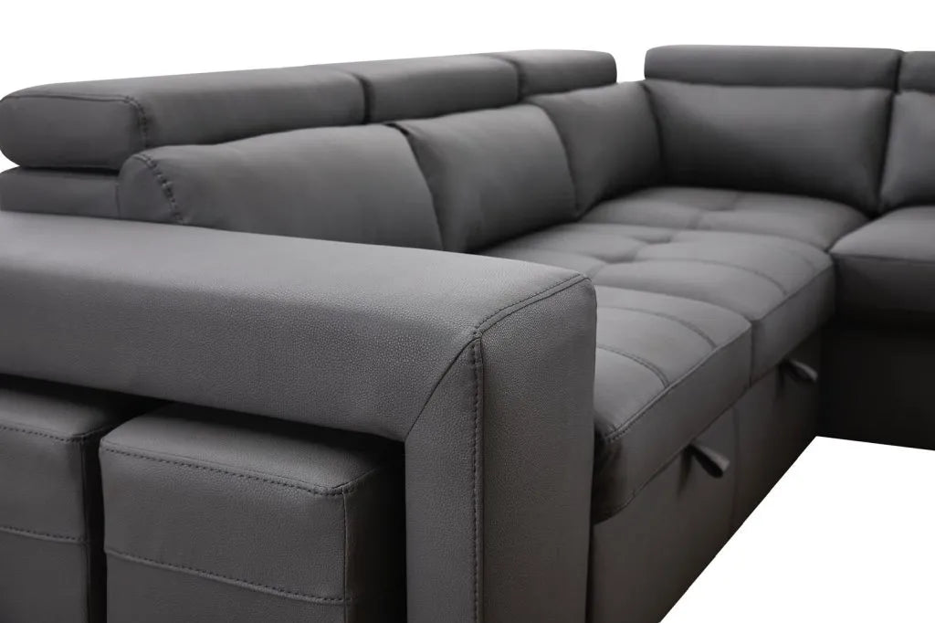 POSITANO Sectional in Dark or Light Grey and Left or Right - Venini Furniture 