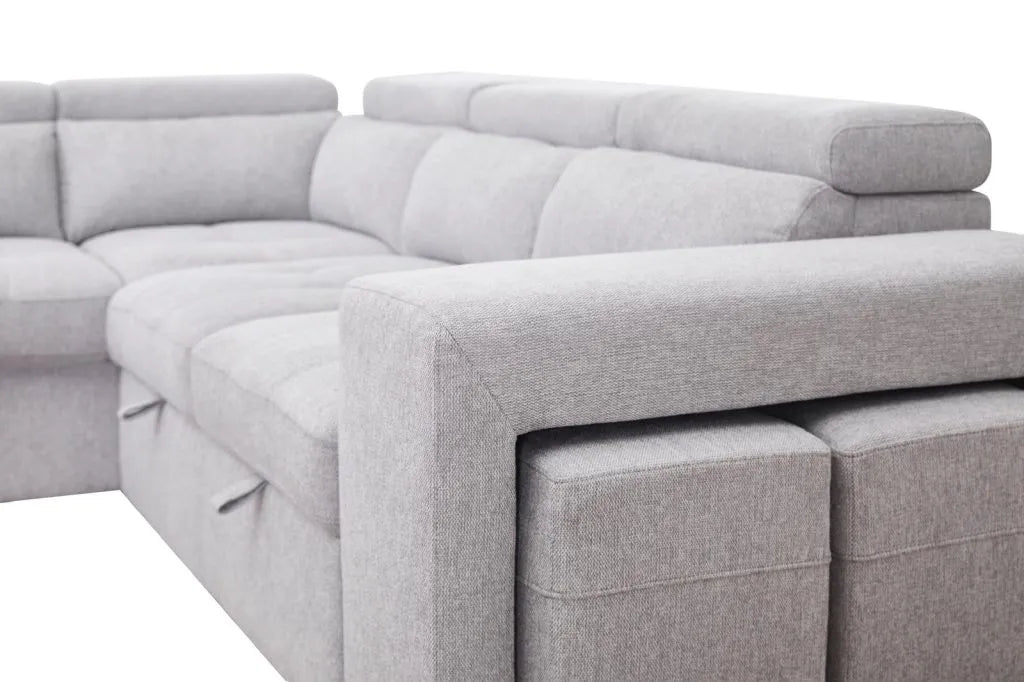POSITANO Sectional in Dark or Light Grey and Left or Right - Venini Furniture 