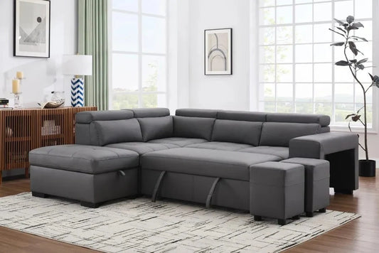 POSITANO Sectional in Dark or Light Grey and Left or Right - Venini Furniture 