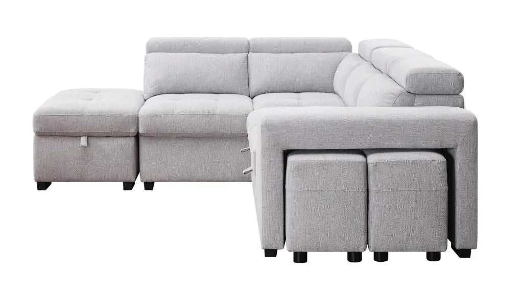 POSITANO Sectional in Dark or Light Grey and Left or Right - Venini Furniture 