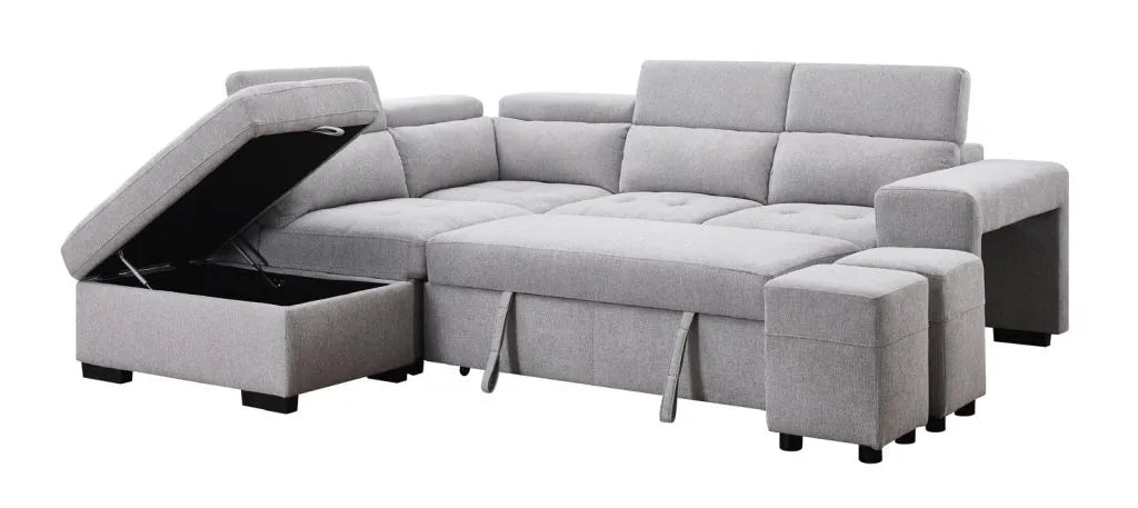 POSITANO Sectional in Dark or Light Grey and Left or Right - Venini Furniture 