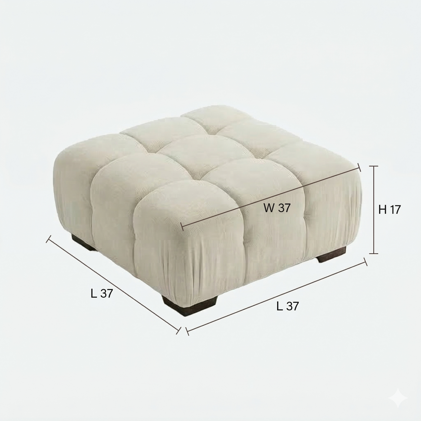 Munich Modular Fabric Sectional U OPTION Light Grey, Dark Gey and White - Venini Furniture 