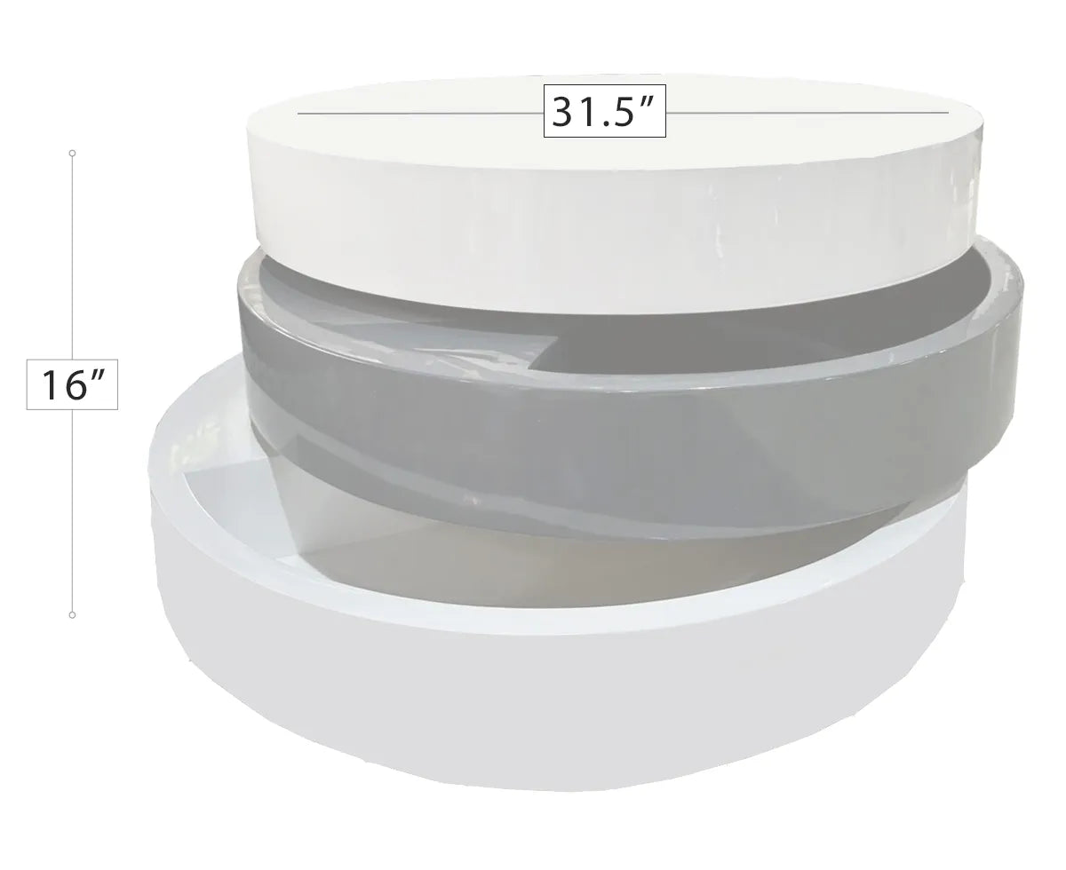 Ovvo Coffee Table All White or White and Gray - Venini Furniture 