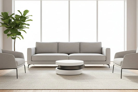 Ovvo Coffee Table All White or White and Gray - Venini Furniture 