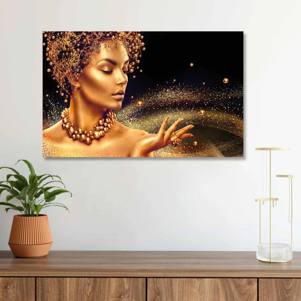 PEARLS Golden Glow Modern Acrylic Wall Art 40 * 60