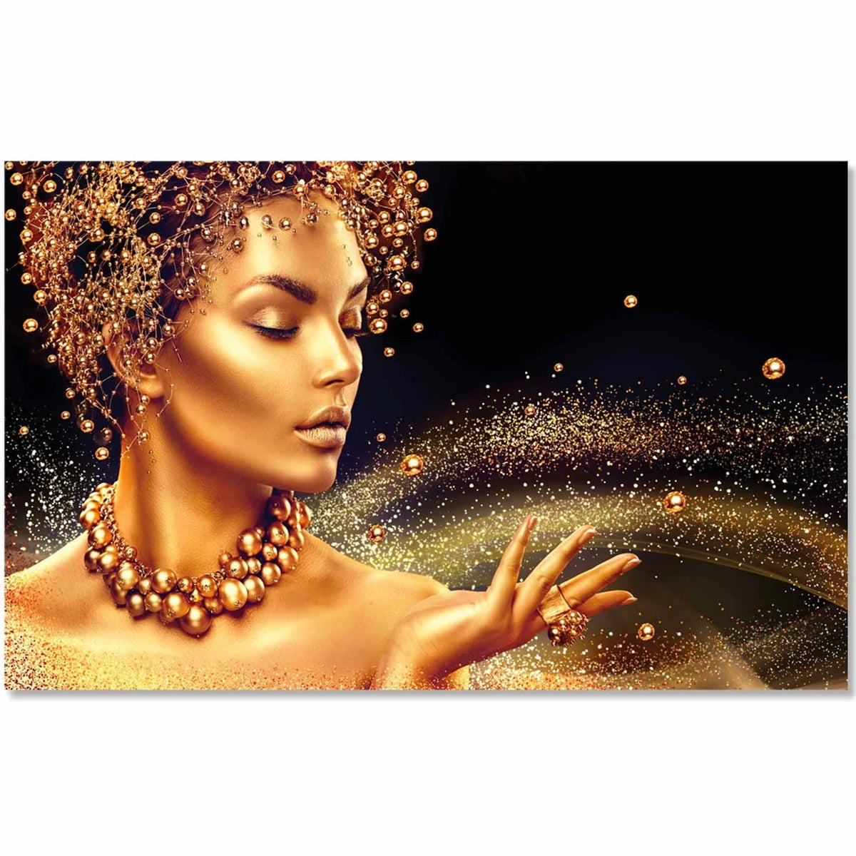 PEARLS Golden Glow Modern Acrylic Wall Art 40 * 60
