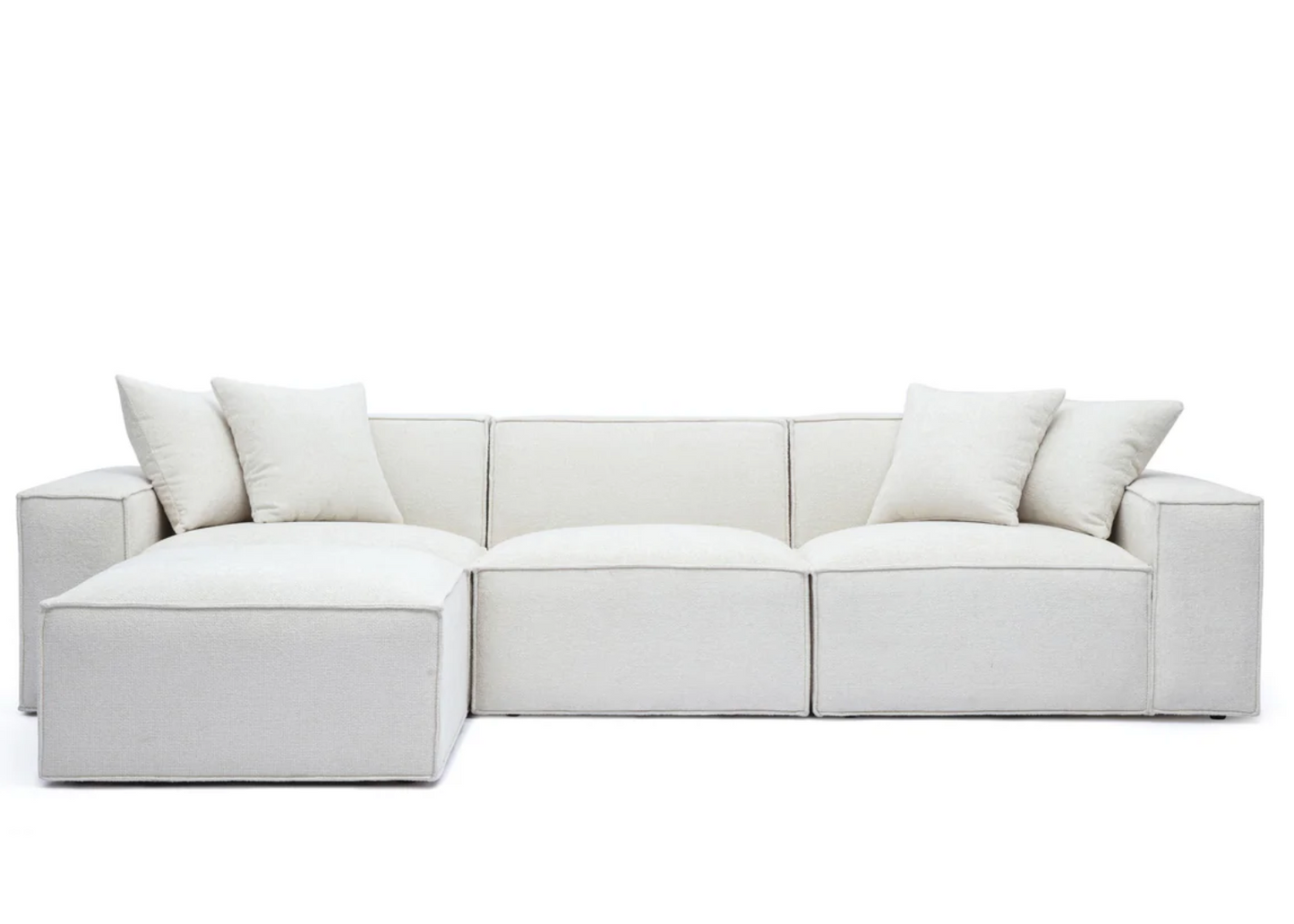 Mindy 4-Piece Chenille Basketweave Modular Sectional - Venini Furniture 