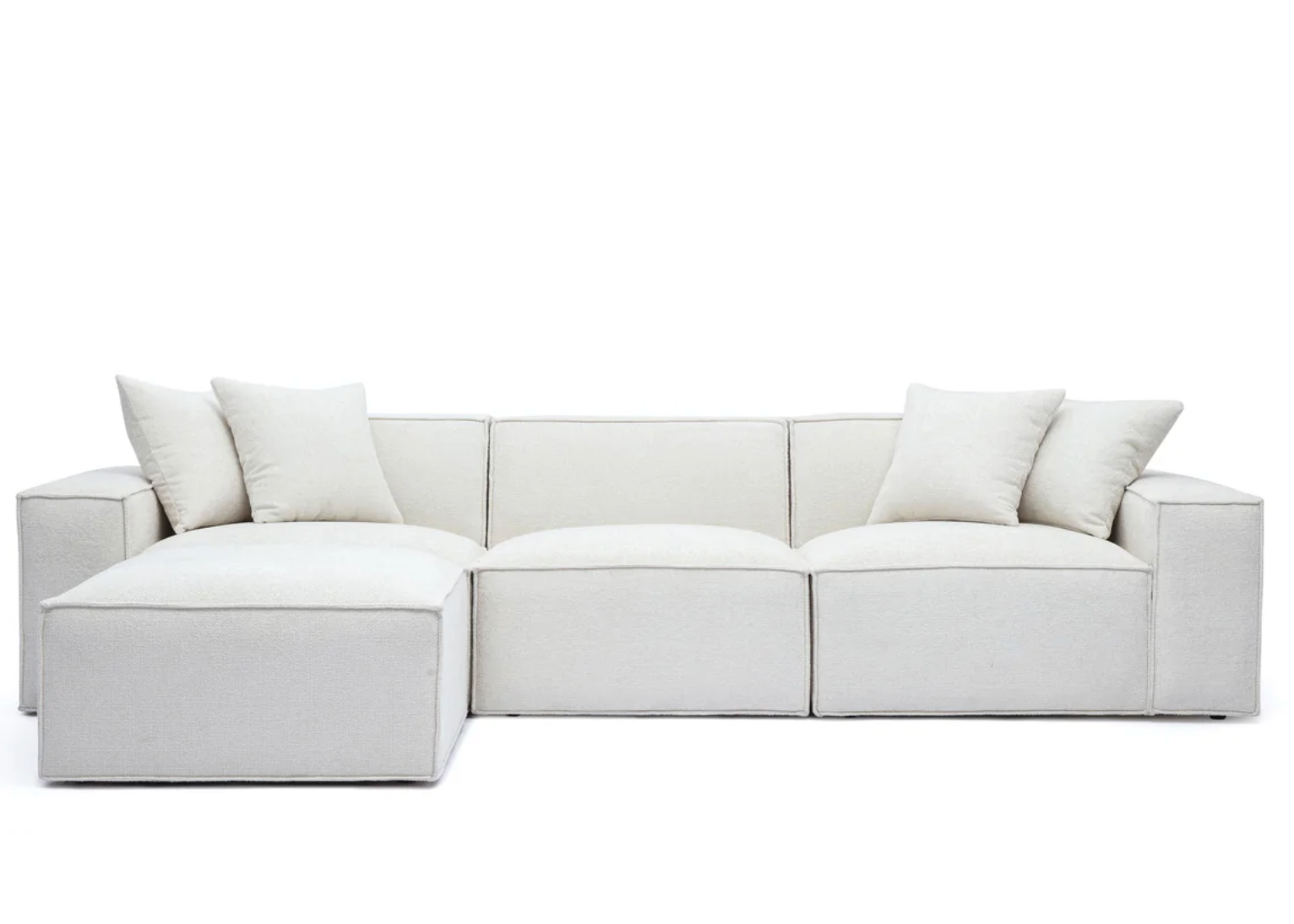 Mindy 4-Piece Chenille Basketweave Modular Sectional - Venini Furniture 