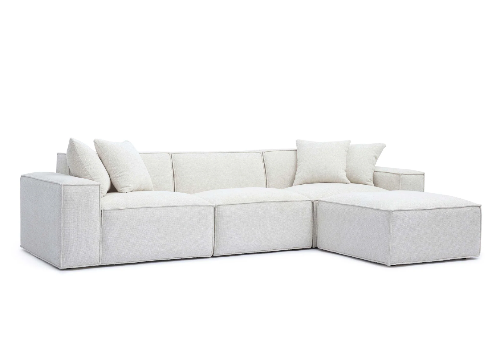 Mindy 4-Piece Chenille Basketweave Modular Sectional - Venini Furniture 