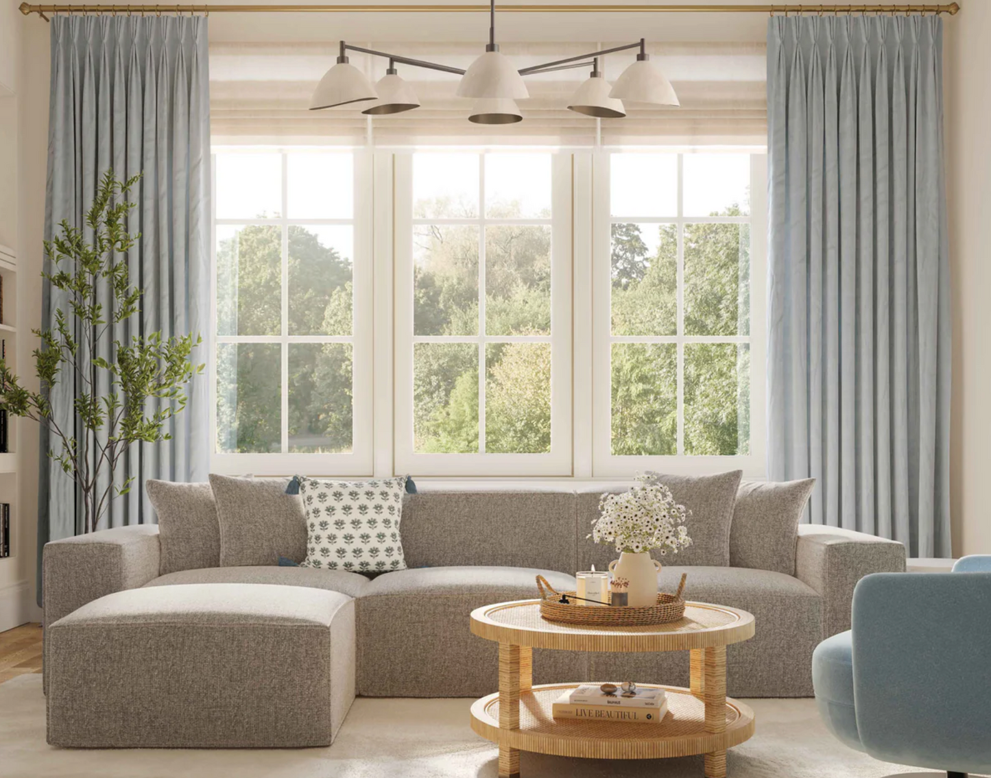 Mindy 4-Piece Chenille Basketweave Modular Sectional - Venini Furniture 