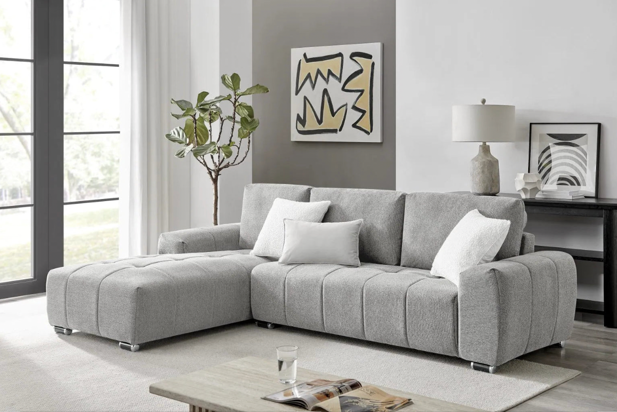 ROMA Sectional Right or Left in Light or Dark Gray or Cream. - Venini Furniture 