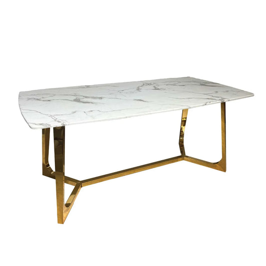 Sorrento Marble Slate Rectangular Dining Table