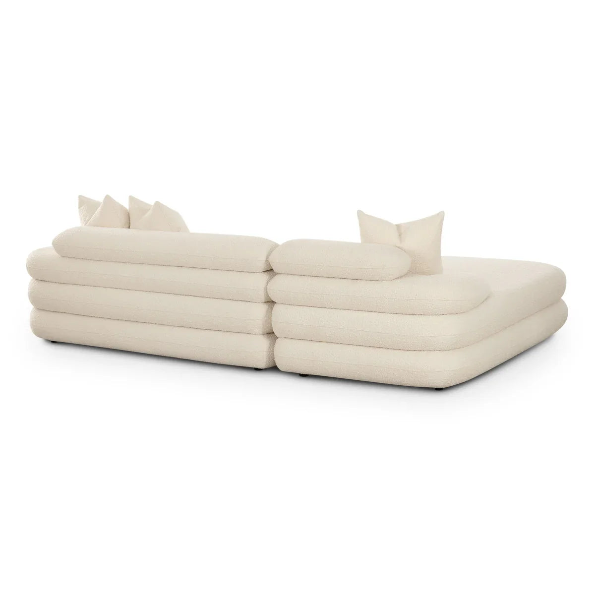 Lulu 2-Piece Cream Boucle L-Shaped Sectional