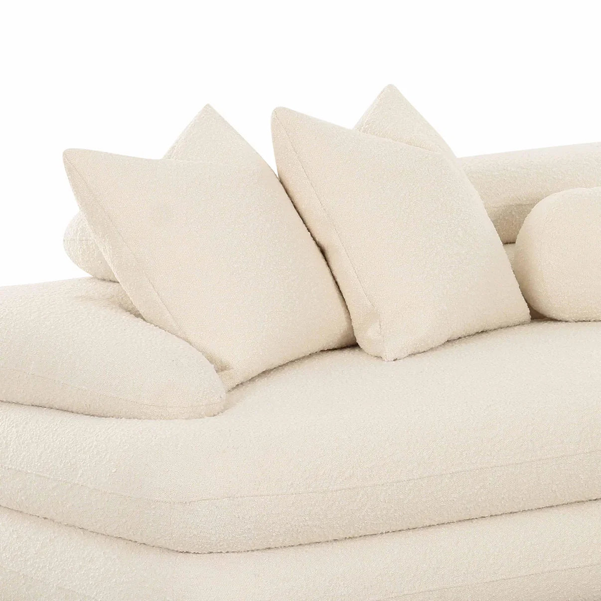 Lulu 2-Piece Cream Boucle L-Shaped Sectional
