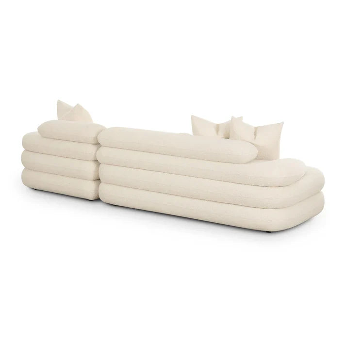 Lulu 2-Piece Cream Boucle L-Shaped Sectional