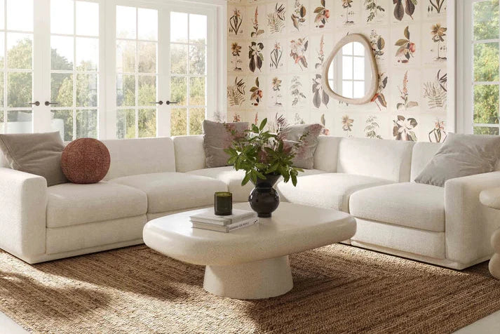 Perry 8-Piece Cream Chenille Modular Large U-Sectional