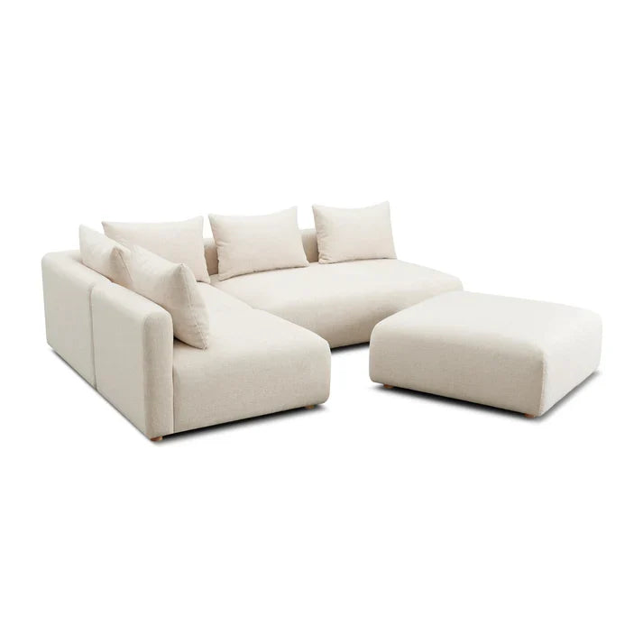 Hangover 4-Piece Heavy Textured Fabric Modular Chaise Sectional Estimated restock 3/13/2026.