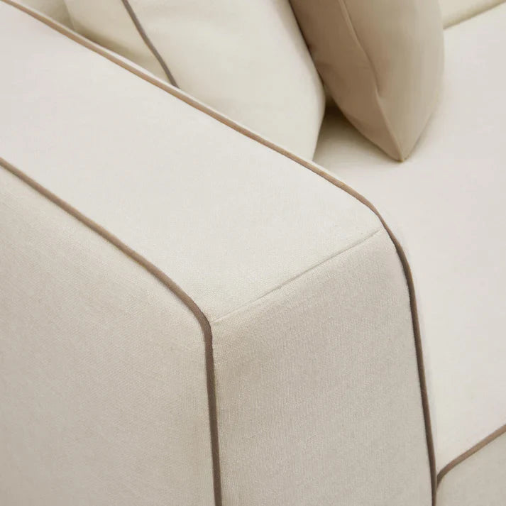 Tristine 2-Piece Cream Linen L-Shaped Sectional