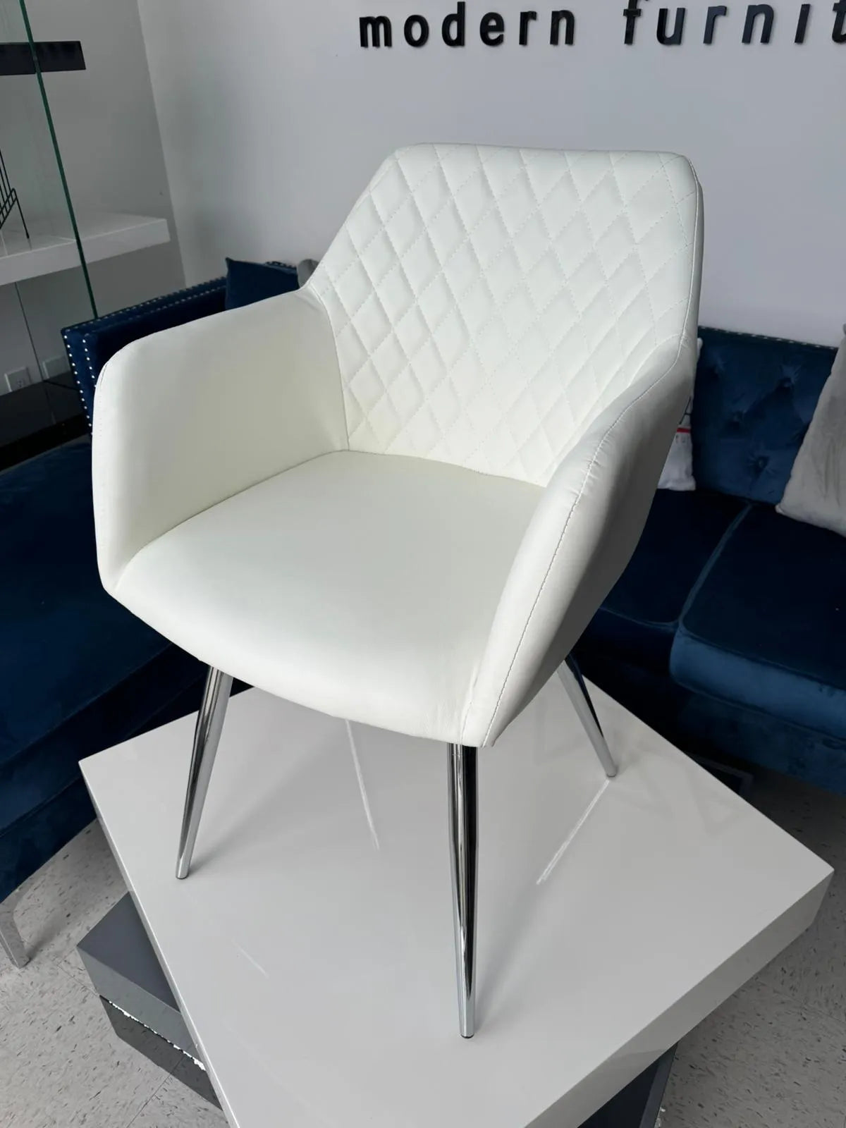 Alba Dining Chair White & Black - Venini Furniture 