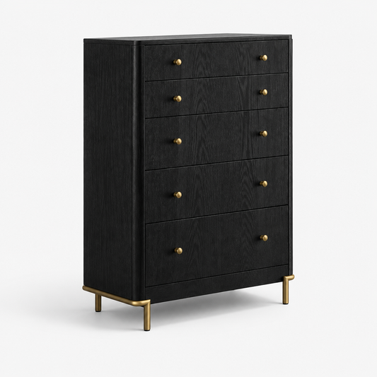 Arini 5-Drawer Bedroom Chest Black