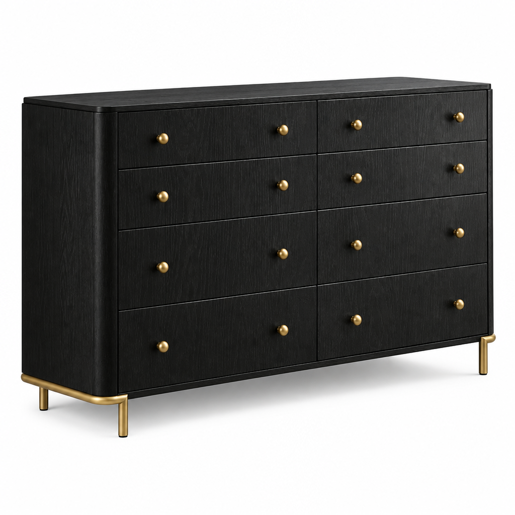 Arini 8-Drawer Dresser Black