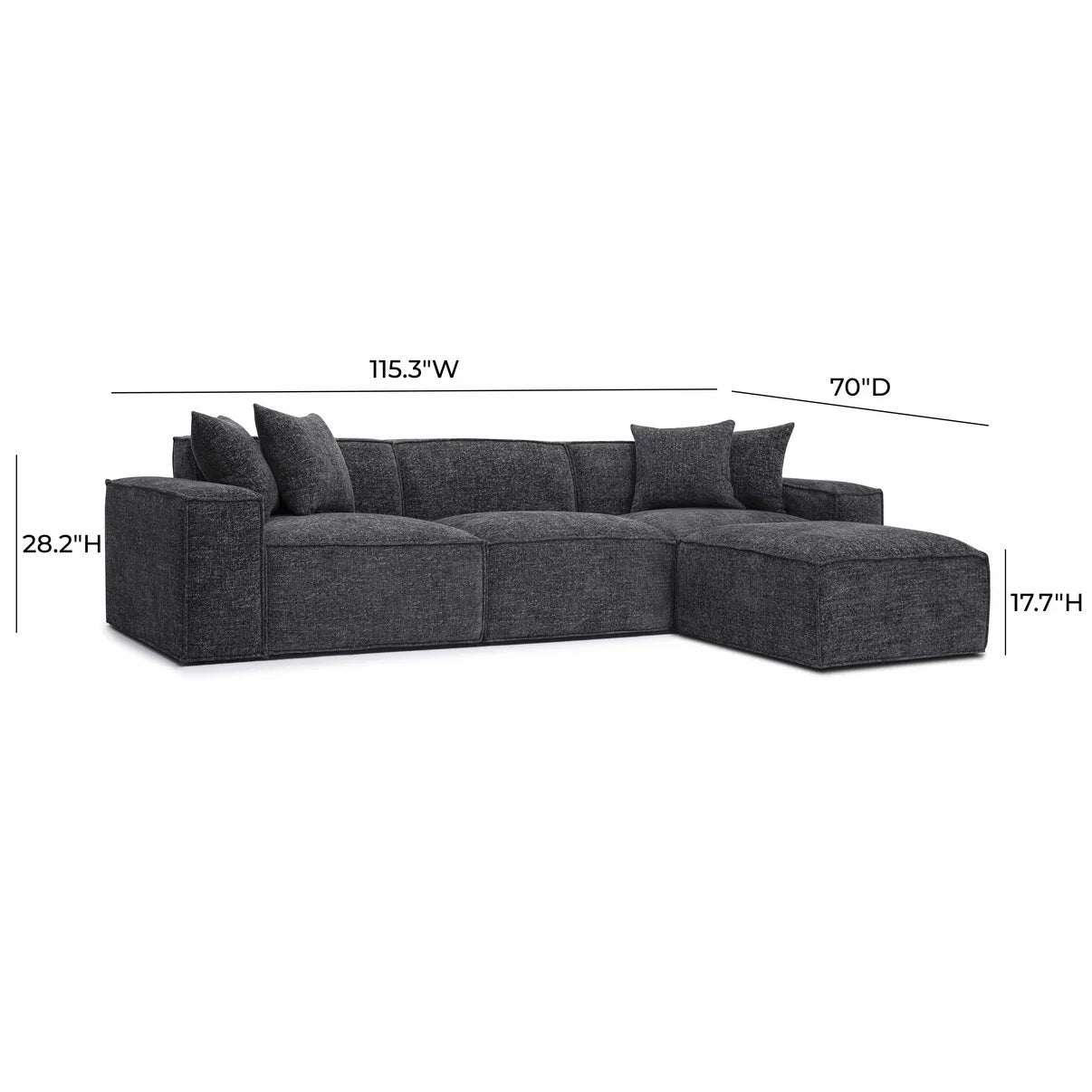 Mindy 4-Piece Chenille Basketweave Modular Sectional - Venini Furniture 