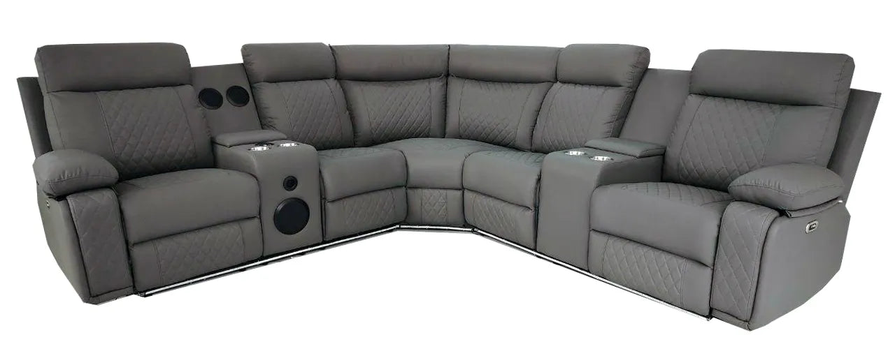 CHICAGO Power Sectional Black, Grey or white. - Venini Furniture 