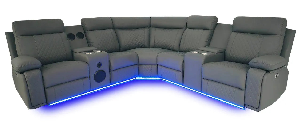 CHICAGO Power Sectional Black, Grey or white. - Venini Furniture 