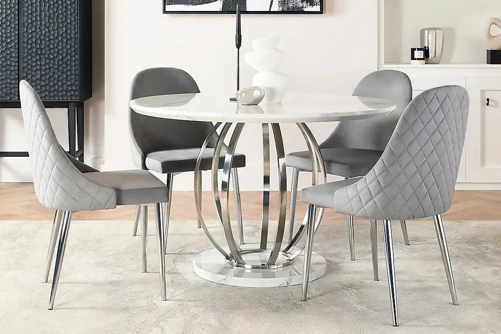 Danna Dining Table White Marble Top