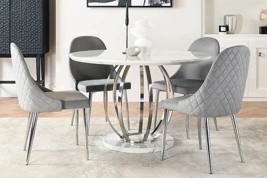 Danna Dining Table White Marble Top